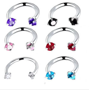 Tabique nasal con incrustaciones de diamantes Anillo nasal tipo C Pendientes de cartílago de <span class=keywords><strong>la</strong></span> oreja <span class=keywords><strong>en</strong></span> <span class=keywords><strong>espiral</strong></span> al por mayor - Product Image 2