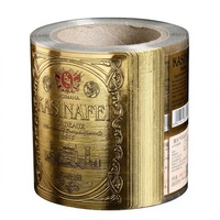 Étiquette de boisson personnalisée en feuille d'or gaufrée, autocollante, en PET, pour bouteilles de vin, whisky, bière, café - Imperméable