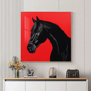 <span class=keywords><strong>Pantera</strong></span> <span class=keywords><strong>Negra</strong></span> sala de estar Mural póster impresión caballo negro Animal decoración cristal porcelana pintura Naturaleza muerta pinturas - Product Image 2