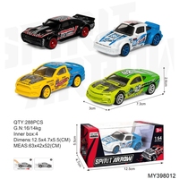 2027 Novedad: Coche de Carreras a Escala 1:64 de Metal Fundido a Presión, Modelo de Juguete Personalizado con Ruedas Libres
