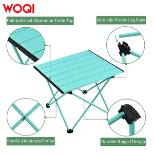 Mesa plegable mini para camping Woqi de 56x40x40 cm, mesa rectangular portátil de aluminio para exteriores, para picnic y barbacoa. - Product Image 5