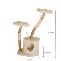 Arbre à chat écologique avec poteau à gratter en sisal et niche en peluche, stable et robuste pour chats d'intérieur