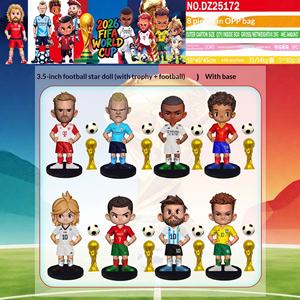 Juguetes de Fútbol de 3.5 Pulgadas con <span class=keywords><strong>Base</strong></span>, Figuras de Jugadores de Fútbol de PVC, Ronaldo, Roma, Adornos Deportivos, Muñecos Estrella, 8 Piezas/Juego - Product Image 3