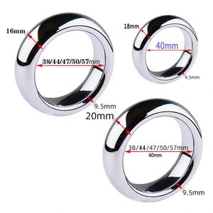 6 ukuran Penis logam bondage lock Delay Ejaculation halus cincin Penis berat badan cincin mainan seks untuk pria - Product Image 5