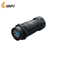 Connecteur Ethernet industriel IP67 RJ45 fabriqué en Chine, boîtier en aluminium, broches en laiton, étanche, connexion USB3.0 pour l'alimentation