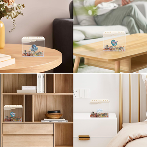 Aquarium carré multifonctionnel pour poissons rouges, petit aquarium domestique en plastique, boîte lumineuse, magnifique paysage de bureau, pour salon et animaux de compagnie - Product Image 5