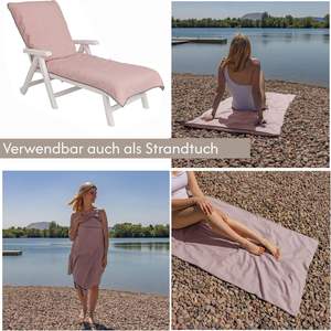 Housse de protection CalmySEA pour chaise longue et chaise de <span class=keywords><strong>jardin</strong></span> 200x75cm, en papier, séchage rapide, gain de place (<span class=keywords><strong>rose</strong></span> foncé, 1 pièce) - Product Image 6