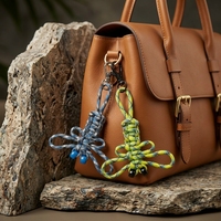 Porte-clés libellule personnalisé en paracorde coloré, fait main, avec cordon tressé en nylon, accessoire de sac pour cadeaux