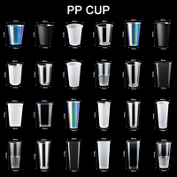 Gobelet en plastique transparent réutilisable pour café, jus, boissons, lait, thé à emporter, avec couvercle