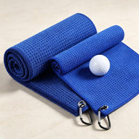 Serviette de golf personnalisée en microfibre à séchage rapide avec logo brodé et imprimé, avec œillet et crochet