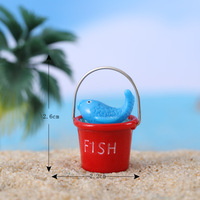 Miniature elfe maison de poupée plage poisson seau et seau de pêche ensemble éducatif bricolage jouet et Mini jouet pour poupées elfe et BJD