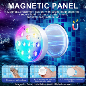 Lampes LED sous-marines RGB étanches IP68, changeantes de couleur, rechargeables, avec télécommande - Product Image 3