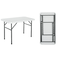 Table pliante rectangulaire en plastique blanc de 6 pieds, mobilier d'extérieur moderne et portable E-27, pour banquets et traiteurs