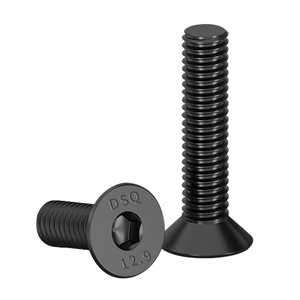 Tornillo de Cabeza Avellanada con Hexágono Interno, Grado 12.9, Métrico, con Recubrimiento Anticorrosión Negro y Superficie Antideslizante - Product Image 3