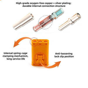LCC30-M LCC30-F Silver Plated Copper MR60 Lock Crimp Connector 50A 12AWG 14AWG Agricultural <b>Drone</b> Lithium Battery Custom Harness - Product Image 2