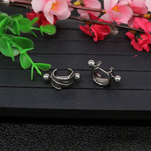 yunnique Titanium Steel Feather <b>Cuff</b> <b>Earrings</b> For Men And Women Retro <b>Ear</b> Clips Geometric Design Guangzhou Origin GZYE 0770 - Product Image 4