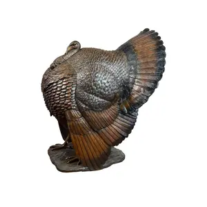 야외 실물 크기 청동 터키 동상 금속 정원 동물 조각