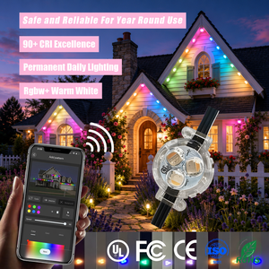 ไฟตกแต่งคริสต์มาสกลางแจ้งแบบถาวรขนาด 30 มม. IP68 12V 24V 36V Rgbw แหล่งกำเนิดแสงแบบจุด 3 หลอด LED สำหรับตกแต่งชายคาอาคาร - Product Image 1