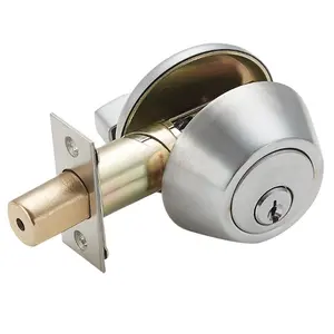 Serrure de porte de chambre à coucher à pêne dormant Standard USA ANSI avec clés à cylindre unique loquet en laiton serrure de porte à pêne dormant