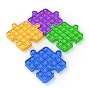 Puzzel Vormen 4 Pack Samengesteld Siliconen Push Pop Bubble Zintuiglijke Speelgoed Bordspel Voor Kinderen En Volwassenen Decompressie