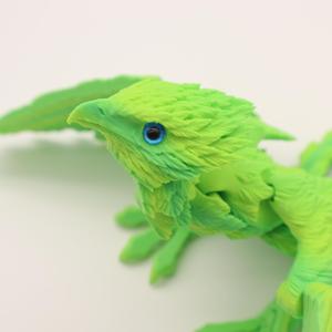 Figurine d'action Vashine imprimée en 3D, oiseau mythique Phénix, jouets imprimés en 3D, matériau PLA cristallin flexible et coloré, jouets sûrs pour enfants - Product Image 3