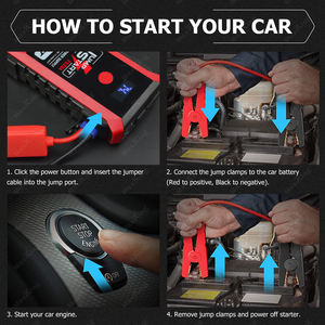 Автомобильный аккумулятор бустер Power Bank зарядное устройство литиевая аккумуляторная батарея 16000 мАч портативный автомобильный шинный воздушный насос пусковое устройство - Product Image 2