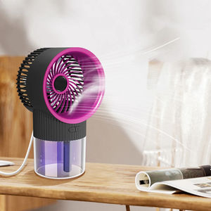 Ventilador pequeño con spray, carga USB, mini ventilador de escritorio, humidificador dos en uno, regalo, luz ambiental de tres niveles - Product Image 3