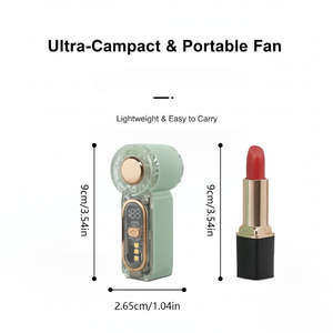 พัดลมคล้องคอแบบพกพา หน้าจอดิจิตอล มอเตอร์ไร้แปรงถ่าน เงียบพิเศษ (29dB) แบตเตอรี่ 500mAh สำหรับกิจกรรมกลางแจ้ง - Product Image 1