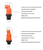 DaringFish Vanne d'admission/évacuation automatique à interrupteur d'air pour tuyau PE d'irrigation agricole par micro-pulvérisation et goutte-à-goutte, économie d'eau