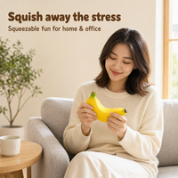 Fruit Banana Squishy Building Blocks TPR Sound Stress Relief Fidget Clay Sensory Toys for Kids & Adults 12 Pcs/Display Box