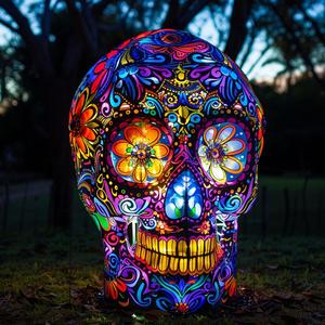 Lanterna Festiva a LED per Decorazione di Halloween e Giorno dei Morti Messicano per Feste e Casa, Illuminazione da Esterno Impermeabile IP65 - Product Image 2