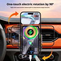 Chargeur sans fil pour voiture à refroidissement semi-conducteur 15W avec affichage de la température, réglable, fixation sur grille d'aération du tableau de bord, charge rapide PD/QC