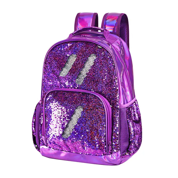 여자 소년을위한 스팽글 학교 가방 반짝이는 배낭 귀여운 반짝이 블링 책 가방