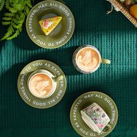 Ensemble tasse et soucoupe à café en céramique rétro JM Secret Garden, coffret cadeau, design frais et naturel pour l'extérieur, origine Chine, luxe léger