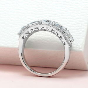 Anillo de Diamantes de Oro Blanco T0091, Corte Brillante Redondo, Color G Natural, Anillo de Compromiso Clásico para Mujer - Product Image 6