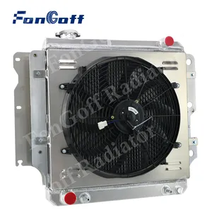 FonGoff 3 Row Radiator Shroud Fan For Jeep Wrangler YJ TJ 2.4L-4.2L AT CC2101 Aluminum Radiator 1987~2006