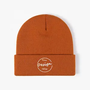 Custom Design Free Size Knitted Hat High Street Casual Winter Fitted Hat Beanie Manufacturer Plain Y2K Beanies