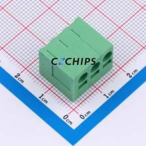 DB241V-5.0-3P-GN Spring Terminal Block Through hole Component (THT),P=5mm Connector 1x3P 5mm Green 3P - Product Image 1