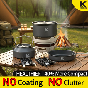 Campingkookgereiset Draagbare buitenkookset Rookloze kookplaat Compacte campingkookset Kooktoestel - Product Image 4