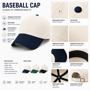 Custom Logo 6-Panel Baseball Cap Structured Fit Contrast Visor Camo Leopard Premium Cotton Wholesale Adjustable <b>Sun</b> <b>Hat</b> - Product Image 4