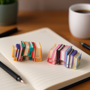 Pinzas para el cabello Angelina con forma de mini libro, 6 piezas, horquillas de plástico coloridas para mujeres y niñas, accesorio de peinado diario - Product Image 2