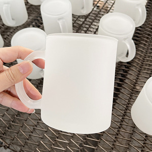 Frosted Glass Mug With Handle Sublimation Custom Logo Heat Transfer <b>Drinkware</b> For Coffee Tea Water 350Ml - Product Image 3