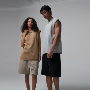 Phổ Biến Dày Bông Drop Shoulder Axit Rửa Không Tay T Áo Sơ Mi 100% Bông Quá Khổ Trống Unisex Cho Nam Giới Chất Lượng Cao - Product Image 2