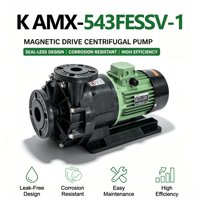Pompe à eau électrique K AMX-543FESSV-1 en plastique ETFE+CF, 3 CV, magnétique, résistante aux produits chimiques, pour l'industrie de l'électrodéposition