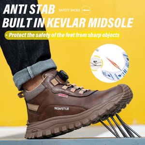 <span class=keywords><strong>Stivali</strong></span> di sicurezza con punta in acciaio antiscivolo impermeabili scollati da <span class=keywords><strong>uomo</strong></span> comodi in pelle microfibra per uso esterno - Product Image 2