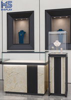 Design d'intérieur de bijouterie de luxe, vitrine de présentation de bijoux sur mesure avec éclairage LED, moderne et écologique