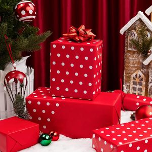 Polka Dots Reversible <b>Wrapping</b> <b>Paper</b> Roll 17 Inch X 33 Feet Red White Christmas Holiday Gift Craft Packaging - Product Image 4