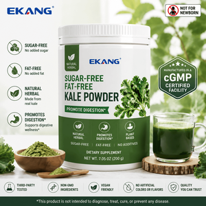 US cGMP Factory Sugar-Free Fat-Free Kale Powder Natural Herbal Dietary <b>Supplement</b> Plant Based Digestive Wellness Blend 200g - Product Image 1
