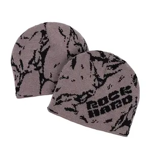 Tùy Chỉnh Chất Lượng Cao Jacquard Beanies Ngắn Unisex Acrylic Mũ Mùa Đông Mũ Skull Dệt Kim Thể Thao Tất Cả Các Hơn Logo Mềm Mại Ấm Toque