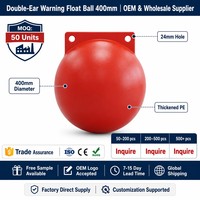 Boya de Anclaje de Doble Fijación PE Roja de 400 mm, Esférica Industrial Anticorrosión, Protección Flotante para Tuberías Submarinas
